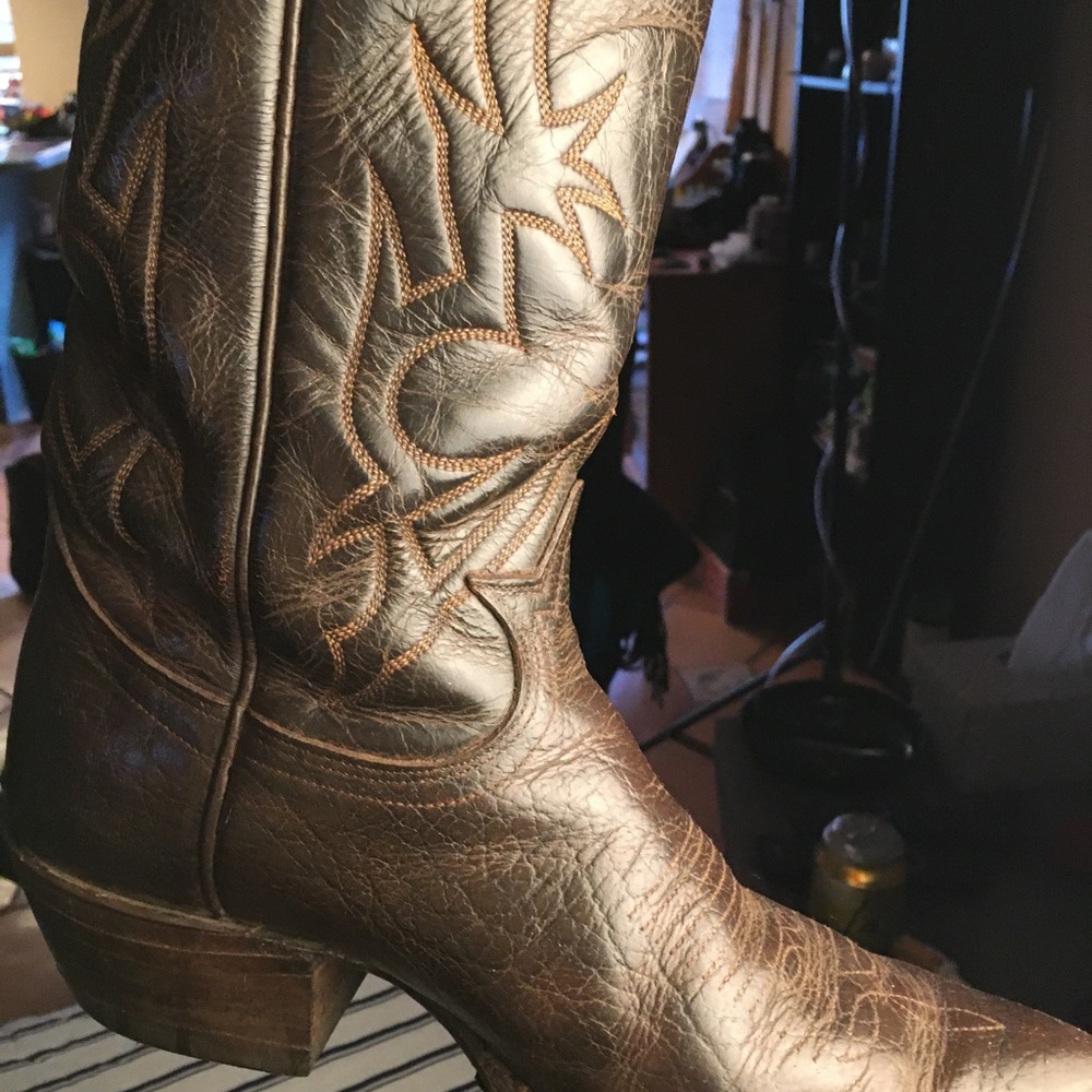 Tony Loma Womens Dark Brown Leather Cowboy Boots
